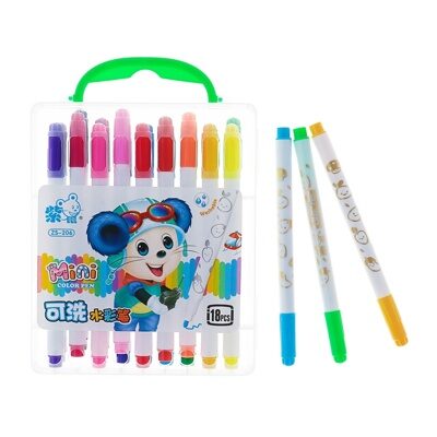 Фломастеры, 18 цветов, в пластиковом пенале с ручкой, вентилируемый колпачок, «Мышка»