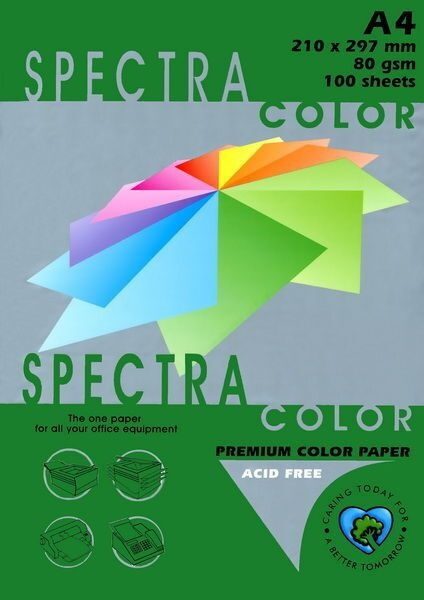 Бумага цветная А4, 100 листов, "Asparagus" цвет тёмно-зелёный, Sinar Spectra