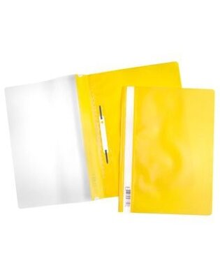 Папка -Скоросшиватель А4ф Hatber 120/160мкм Желтая Пластиковая прозрачный верх с един.штрих-кодом