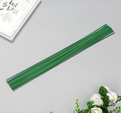 Проволока для изготовления искусственных цветов "Зелёная" 40 см сечение 1,2 мм 1 шт.
